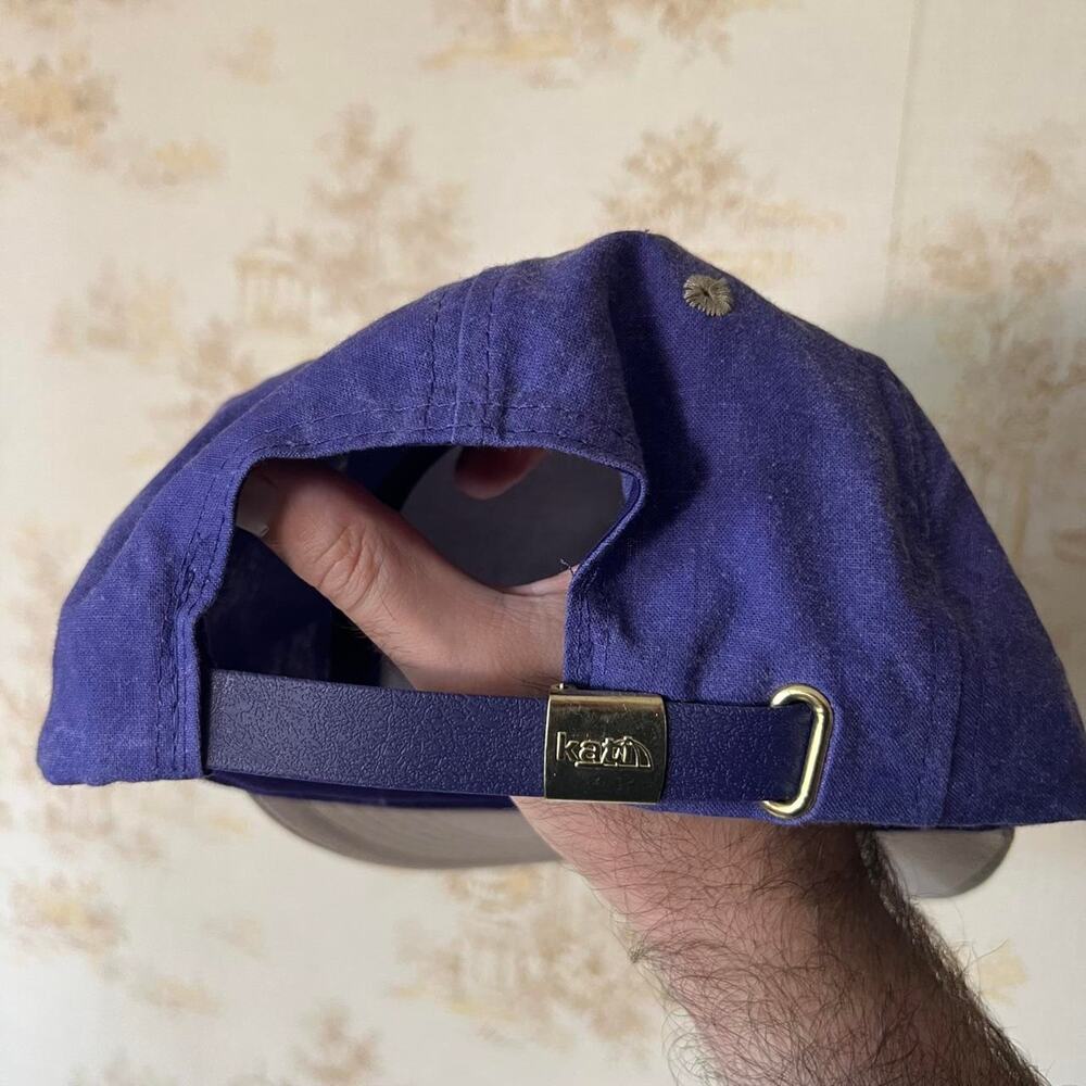 Vintage 90s Stone Hill Winery Hat | Purple & Gray Leather Strapback | Osfa View 4